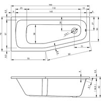 Ванна Riho Dola 160 R B045001005+207093 (с ножками)