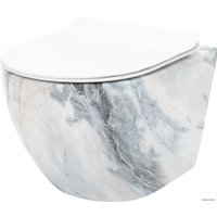 Унитаз подвесной Rea Carlos Slim REA-C8002 (гранит серый/белый)