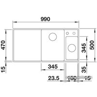 Кухонная мойка Blanco Axia III 6 S-F (разделочная доска из ясеня, темная скала) 524664