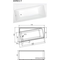 Ванна 1Марка Direct 170x100 L