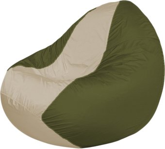 Кресло-мешок Flagman Classic K2.1-111 (темно-оливковый/светло-бежевый)