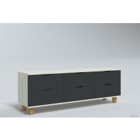 Комод Миркомодоф Майн 12 (дуб крафт белый/антрацит)