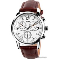 Наручные часы Skmei 9070 (коричневый/белый)