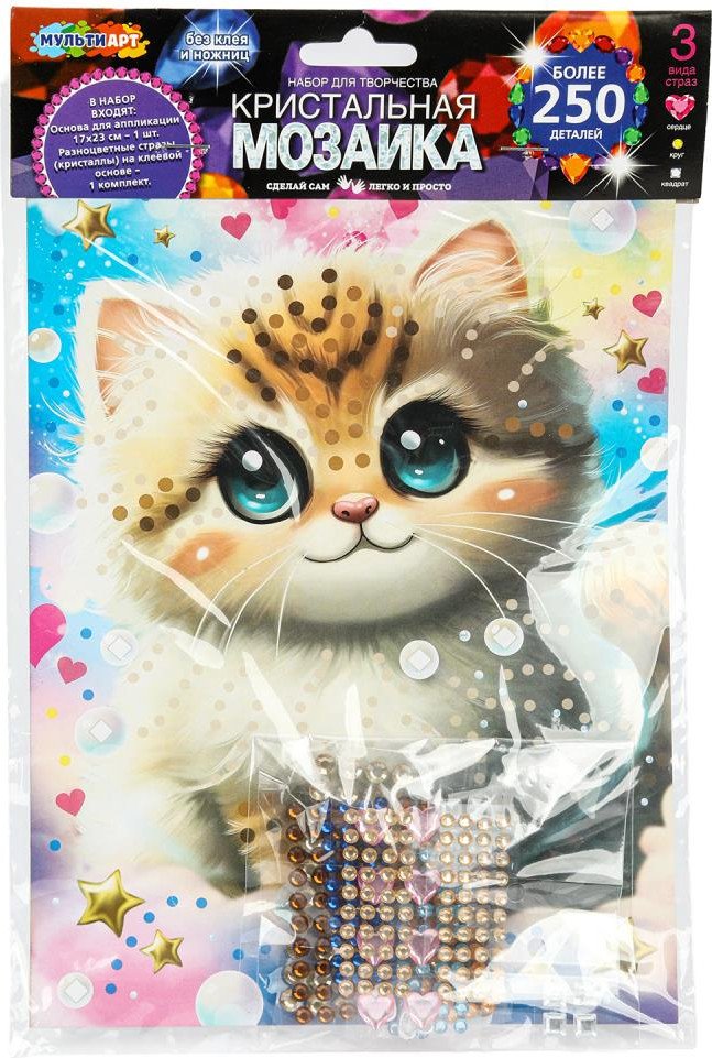 

Алмазная мозаика MultiArt Кристальная мозаика Котик CRYST-114748