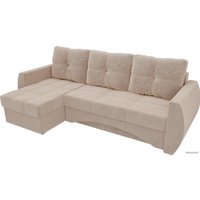 Угловой диван Лига диванов Сатурн 101045 (левый, велюр, бежевый)