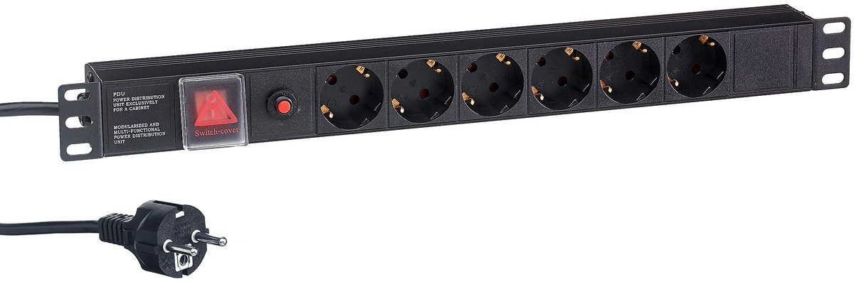 

Блок розеток ExeGate ServerPro PDU-19H606 Al-6S-EU2CU-SW-O