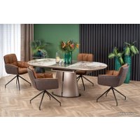 Кухонный стол Halmar Robinson (бежевый мрамор/капучино/черный)