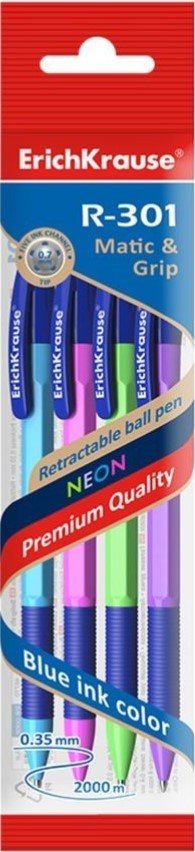 

Набор шариковых ручек Erich Krause R-301 Neon Matic&Grip 46770 (4 шт)