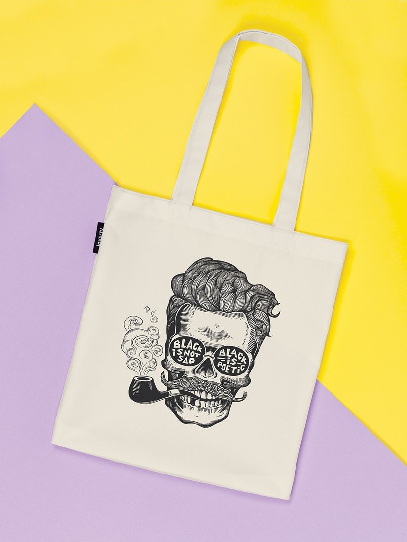 

Сумка шоппер JoyArty Курящий череп с усами bsh_40067