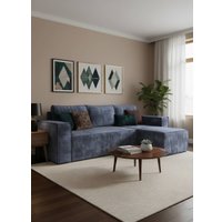 Угловой диван Sundays Home Лофт (велюр плюш серый)