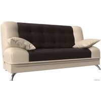 Диван Лига диванов Анна 110693 (экокожа, коричневый/бежевый)