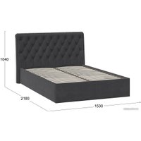 Кровать Трия Скарлет универсальная тип 1 с ПМ 140x200 (велюр графит)