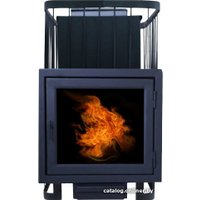 Банная печь ComfortProm Сталь 8мм 26м3, закрытая каменка, панорама