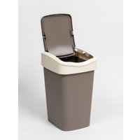 Комплект мусорных ведер Violet Tandem с подвижной крышкой 841822 (8шт, 10л, шоколад/слоновая кость)