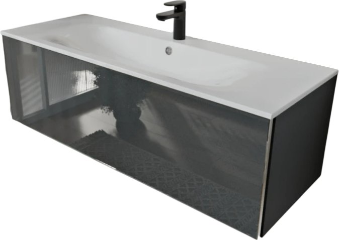 MebelVann Тумба с умывальником Вега 120x38x45 с 1 ящиком VEG101201701601OSL (графит)