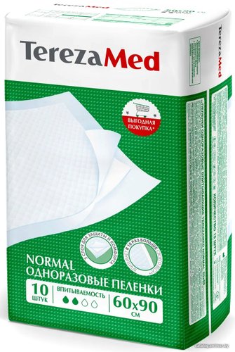 Пеленки Tereza Med Впитывающие Normal 60x90 (10 шт)