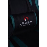 Игровое (геймерское) кресло Calviano 1584 (велюр, черный/зеленый)