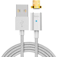 Кабель Hoco U16 Magnetic USB Type-A - microUSB (1.2 м, серебристый)