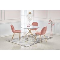 Кухонный стол Halmar Rondo 110x110 (прозрачный/золотой)