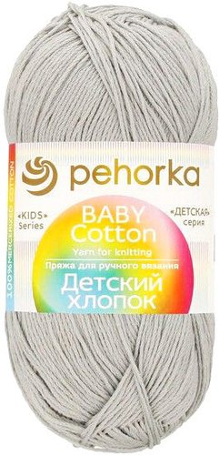 Пряжа для вязания Пехорка Детский хлопок 519 100 г 330 м (серый)