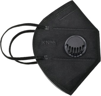 Респиратор-полумаска 3D Mask Респиратор KN95 FFP2 с клапаном выдоха (черный, 1 шт)