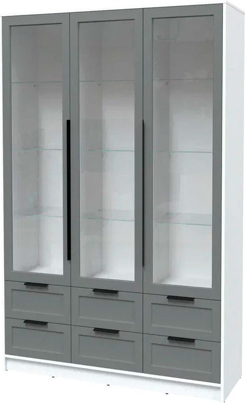 

Шкаф-витрина Интерлиния Концепт Тренд КТ-ШВ3 (белый платинум/серый)