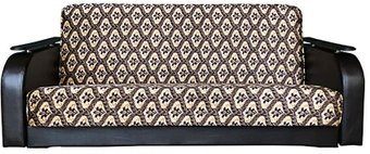 Асмана Премьер (декор прямой/велюр цветок в ромбе/кожзам коричневый)