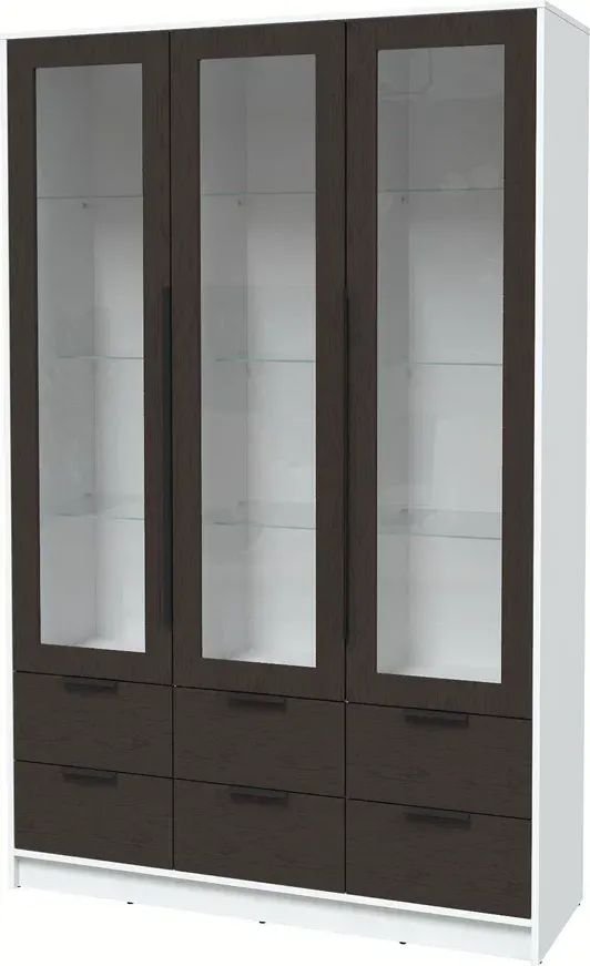 

Шкаф-витрина Интерлиния Концепт КТ-ШВ3 Глосс (белый платинум/дуб английский)