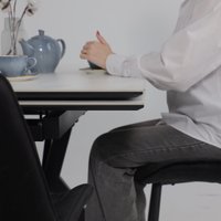 Кухонный стол Lepremo AV 2111 МДФ+керамика раздвижной 1200-1800x800 (белый матовый Snow White/черный)