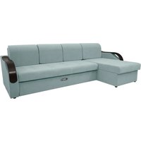 Угловой диван Сириус Лидер-6 с оттоманкой ППУ 300x165 (Eva 25 велюр светло-зеленый)