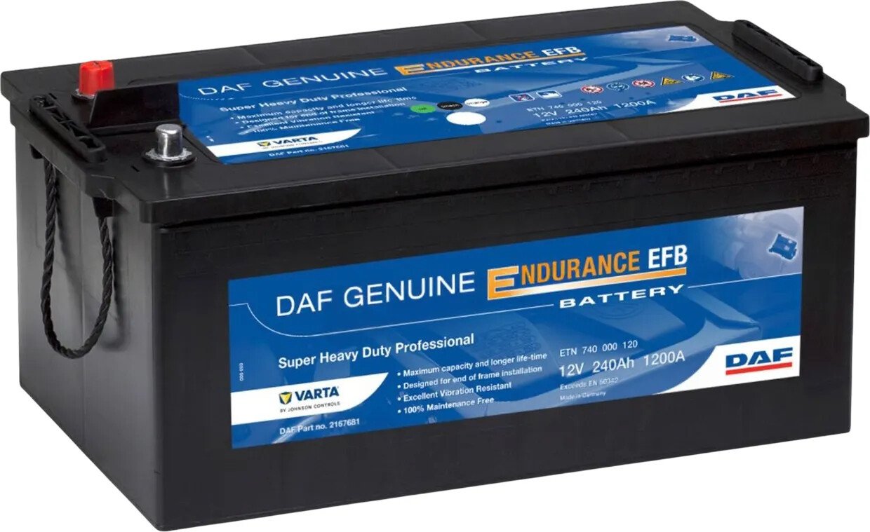 

Автомобильный аккумулятор Daf Endurance EFB (240 А·ч)