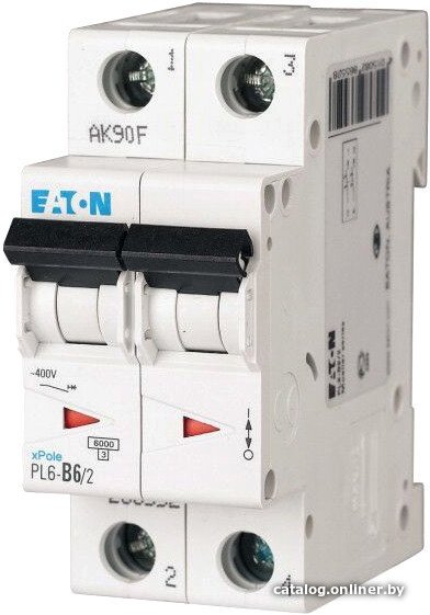 Выключатель автоматический Eaton PL6 2P 6А С 6кА 2M 286564