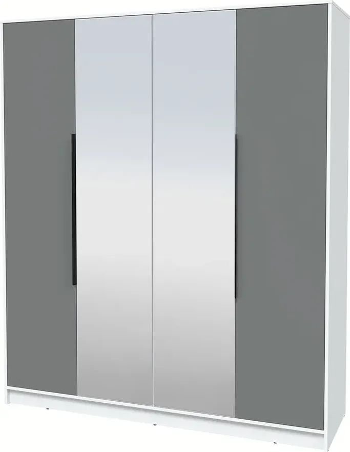 

Шкаф распашной Интерлиния Концепт КТ-Ш4з Глосс (белый платинум/серый)