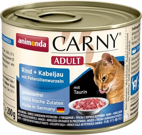 

Консервированный корм для кошек Animonda Carny Adult с говядиной, треской и петрушкой 0.2 кг