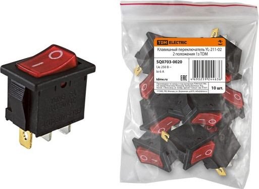 Выключатель проходной TDM Electric SQ0703-0020 (красный)