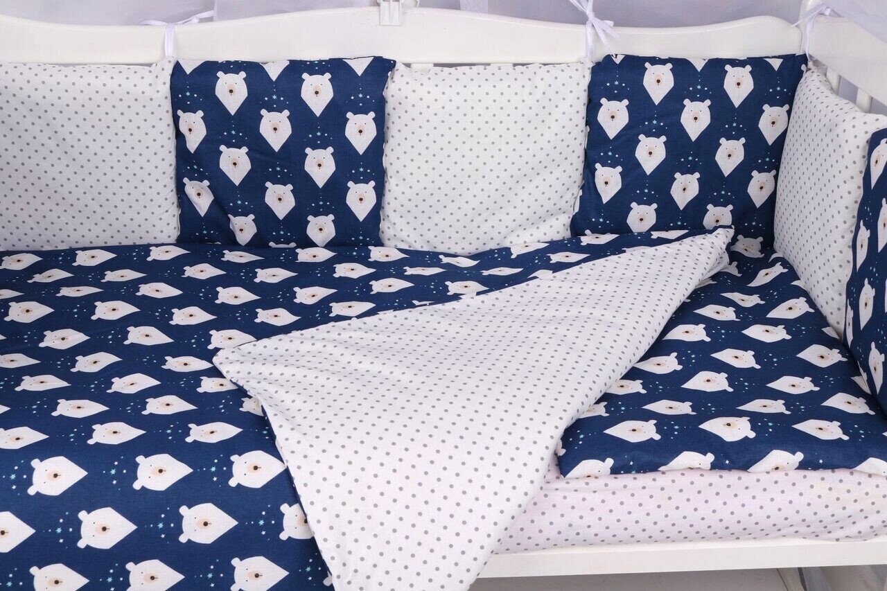 

Постельное белье Amarobaby Baby Boom КПБ-3-Белые-медведи (синий)