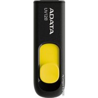 USB Flash ADATA DashDrive UV128 64GB (черный/желтый)