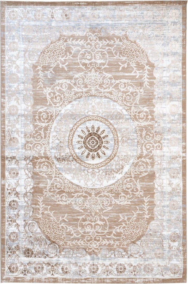

Ковер для жилой комнаты Radjab Carpet Бьянка Прямоугольник D026A 8817RK-B (1.2x1.8, Cream Shirink/Vizon Fdy)