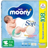 Подгузники Moony NB Giga до 5 кг (108 шт)