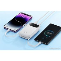 Внешний аккумулятор Baseus Qpow2 Dual-Cable Digital Display Fast Charge Power Bank 22.5W 10000mAh (белый)