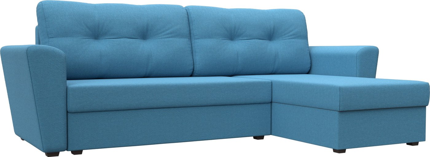 

Угловой диван Лига диванов Амстердам Лайт правый 121170 (рогожка амур голубой)