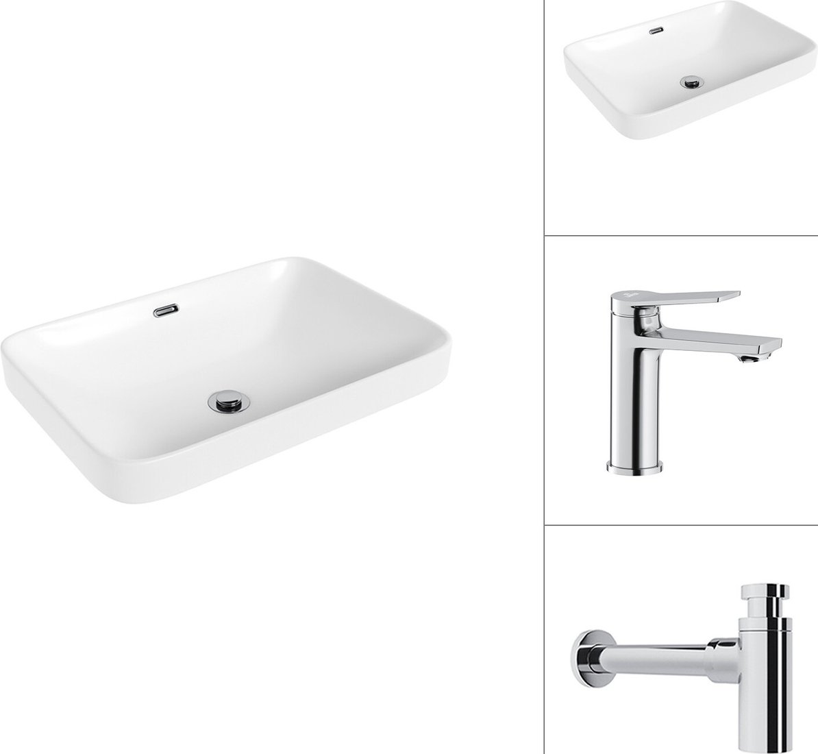 

Умывальник Lauter 21441B + Silk 21CK572С с сифоном 21635CH (хром)