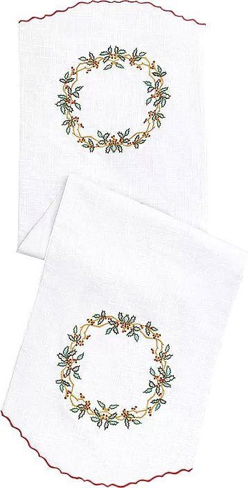 

Дорожка на стол Tkano Essential Festive wreath TK24-TR0007 (белый)