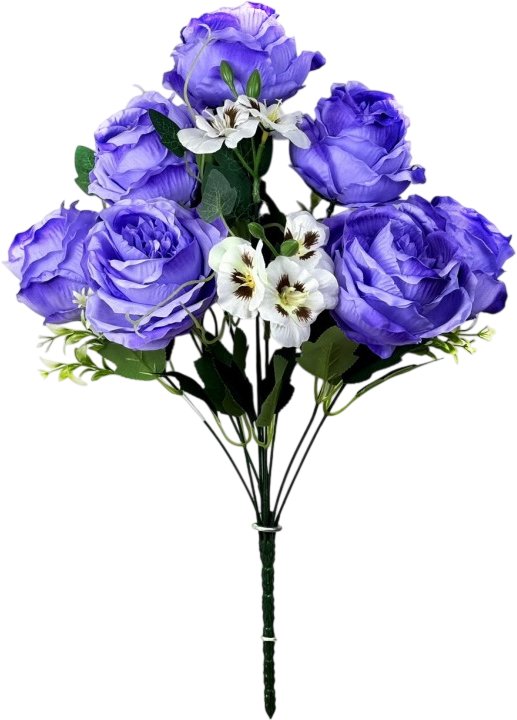 

Искусственный букет KlrBy Розы и фиалки с добавками СН23лаванда