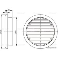 Вентиляционная решетка Alcaplast AVM105 круглая 105 мм