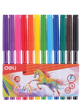 Фломастеры Deli Color Run C10003 (12цв)