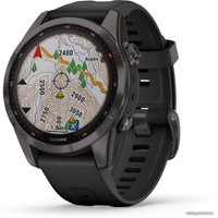 Умные часы Garmin Fenix 7S Sapphire Solar (серый карбон/черный)