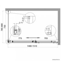 Душевой уголок BelBagno ACQUA-AH-1-150/80-C-Cr