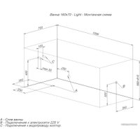 Ванна Aquanet Light 160x70