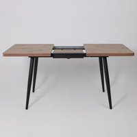 Кухонный стол Мамадома Borg radial-120 раздвижной 120-160х80 (дуб веллингтон/черный)